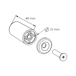 10 Butées d'Arrêt, Anthracite, Longueur 40 mm, pour Volet Roulant Motorisé ou Manuel