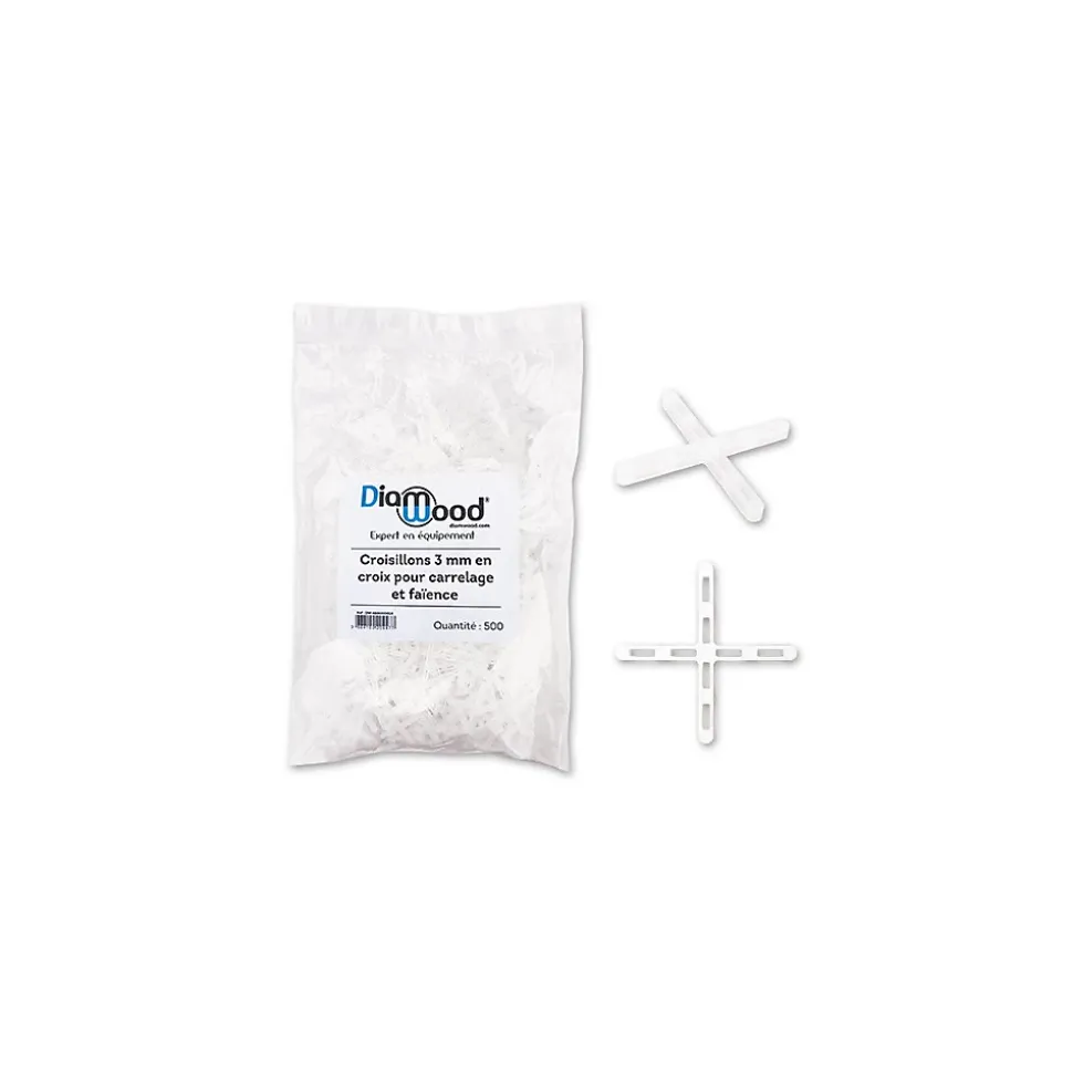 500 Croisillons 3 mm en Croix pour Carrelage et Faïence - Diamwood