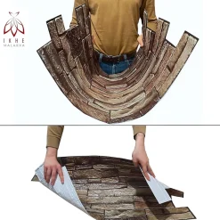4 m² 10 panneaux PVC 3D effet pierre muraux & de plafond, revêtement imitation carrelage CPVC09