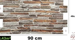 4 m² 10 panneaux PVC 3D effet pierre muraux & de plafond, revêtement imitation carrelage CPVC9