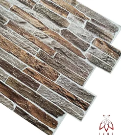 4 m² 10 panneaux PVC 3D effet pierre muraux & de plafond, revêtement imitation carrelage CPVC9