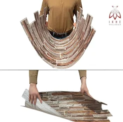 4 m² 10 panneaux PVC 3D effet pierre muraux & de plafond, revêtement imitation carrelage CPVC9