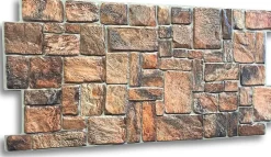 4 m² 10 panneaux PVC 3D effet pierre muraux & de plafond, revêtement imitation carrelage Natur Stone