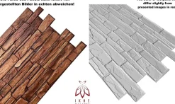 4 m² 10 panneaux PVC 3D effet pierre muraux & de plafond, revêtement imitation carrelage Karelian