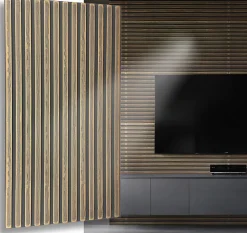 6 m2 12 pièces Panneaux muraux de plafond en polystyrène Effet lamelle Décor Imitation Lamelle Revêtement léger XL Slats Gold