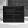 40 pièces 2,6m2 Panneaux de 3D Carreaux en plastique autocollants Revêtement mural imperméable Carreaux