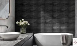 40 pièces 2,6m2 Panneaux de 3D Carreaux en plastique autocollants Revêtement mural imperméable Carreaux