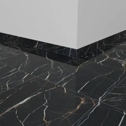 5 Plinthes carrelage effet marbre noir et doré L.60 x l.10 cm x ép.9 mm, Moonlight