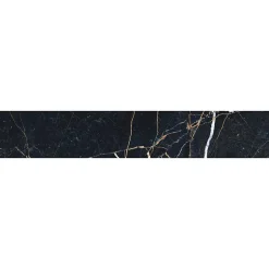 5 Plinthes carrelage effet marbre noir et doré L.60 x l.10 cm x ép.9 mm, Moonlight