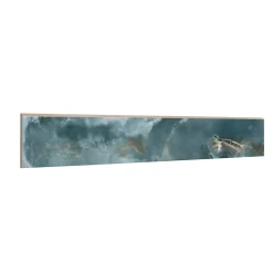 4 Plinthes carrelage intérieur effet marbre bleu poli L.60 x l.10,5 cm x Ép.10,5 mm, Iceland navy