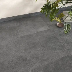 2 Plinthes carrelage Mitha gris foncé l.7 x L.60 cm