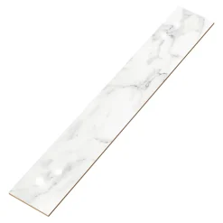 4 Plinthes en carrelage effet marbre blanc brillant L.60,8 x 9 cm x ép.8,5 mm, Aruma