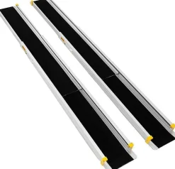 2 Rampes de Chargement de Voiture Non glissantes en Aluminium Rampes de Fauteuil Roulant Portatives Telescopiques Antiderapante