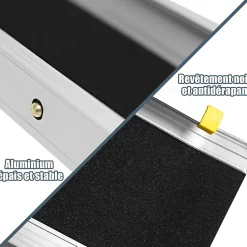 2 Rampes de Chargement de Voiture Non glissantes en Aluminium Rampes de Fauteuil Roulant Portatives Telescopiques Antiderapante
