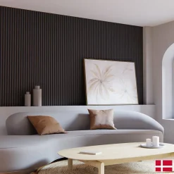 2 x Panneaux Acoustiques Decoratifs Muraux en Noir Mat 240x32 cm Nordic Acoustics