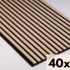 40 x Panneaux muraux acoustiques décoratifs PRO en tasseau de chêne classique de Nordic Acoustics en 240x60cm