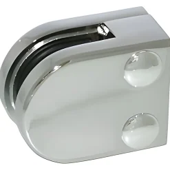 4 x Pince à verre plate modèle 00 - Ep. verre 6,76 mm - Zamak chromé brillant