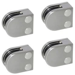 4 x Pince à verre plate modèle 00 - Ep. verre 6 mm - Inox 304 brossé GR320