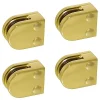4 x Pince à verre plate modèle 00 - Ep. verre 6 mm - Zamak aspect laiton