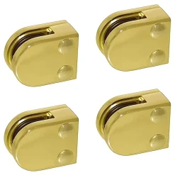 4 x Pince à verre plate modèle 00 - Ep. verre 6 mm - Zamak aspect laiton