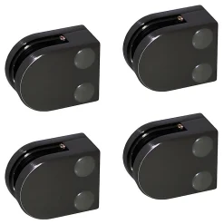 4 x Pince à verre plate modèle 00 - Ep. verre 6 mm - Inox noir anthracite