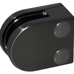 4 x Pince à verre plate modèle 00 - Ep. verre 6 mm - Inox noir anthracite