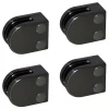 4 x Pince à verre plate modèle 00 - Ep. verre 6,76 mm - Inox noir anthracite