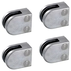 4 x Pince à verre plate modèle 00 - Ep. verre 6,76 mm - Zamak brut
