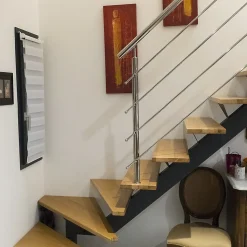 2 x Poteau de balustrade Modèle 44 - Tube diam. 42.4 x 2 mm - H 970 mm - Inox 304
