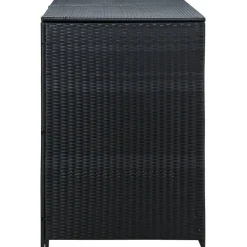 Abris pour poubelle double Résine tressée Noir 148x80x111 cm