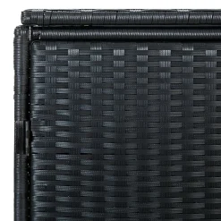Abris pour poubelle double Résine tressée Noir 148x80x111 cm
