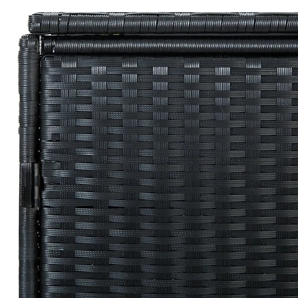 Abris pour poubelle double Résine tressée Noir 148x80x111 cm