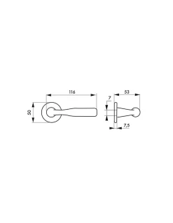 aire de béquilles Junon pour porte, carré 7mm, nickelé brossée - THIRARD
