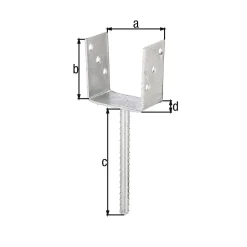 Ancre de poteau en U 101x104 Alberts