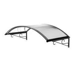 ARCTOM Auvent Ala 140x80, couleur anthracite RAL7016, plaque incolore