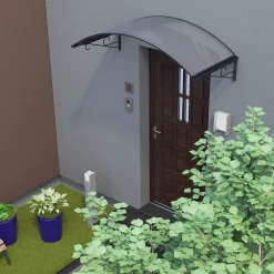 ARCTOM Auvent Ala 140x80, couleur anthracite RAL7016, plaque incolore