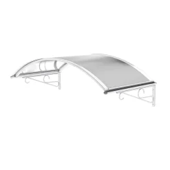 ARCTOM Auvent Ala 140x80, couleur blanc RAL9016, plaque incolore