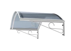 ARCTOM Auvent Ala 140x80, couleur blanc RAL9016, plaque anthracite