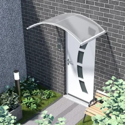 ARCTOM Auvent ARC 160x90, couleur blanc RAL 9016, plaque incolore
