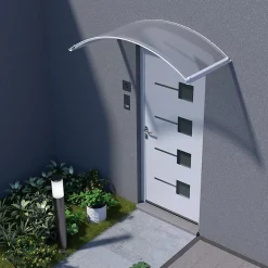 ARCTOM Auvent ARC 160x70, couleur blanc RAL9016, plaque incolore