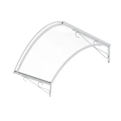 ARCTOM Auvent Coti 140x80, couleur blanc RAL9016, plaque incolore, polycarbonate solide