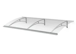 ARCTOM Auvent Gomo 197x84,5, couleur blanc RAL9016, plaque incolore PMMA