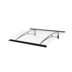 ARCTOM Auvent Gomo 120x84,5, couleur anthracite RAL7016, plaque incolore PMMA