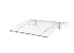 ARCTOM Auvent Gomo 120x84,5, couleur blanc RAL9016, plaque incolore PMMA