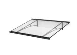 ARCTOM Auvent Kamios 120x83,5, couleur anthracite RAL7016, plaque incolore PMMA