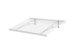 ARCTOM Auvent Kamios 120x83,5, couleur blanc RAL9016, plaque incolore PMMA