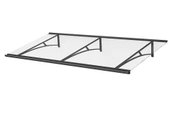 ARCTOM Auvent Kamios 197x83,5, couleur anthracite RAL7016, plaque incolore PMMA