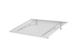 ARCTOM Auvent Karmel 150x83,5 couleur blanc RAL9016, plaque incolore