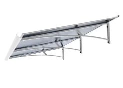 ARCTOM Auvent Karmel 197x83,5 couleur blanc RAL9016, plaque anthracite