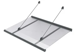 ARCTOM Auvent Kowal 151x94, couleur anthracite RAL7016, plaque incolore PMMA
